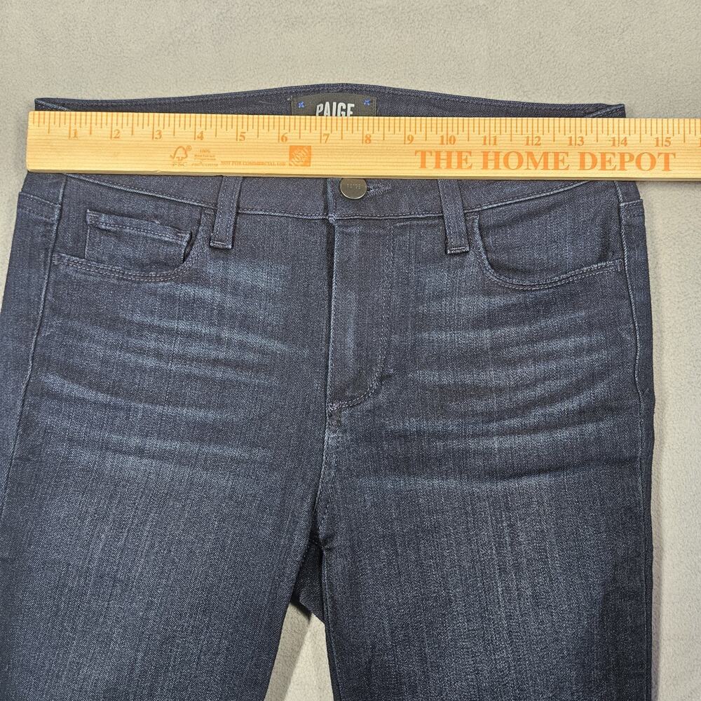 Paige Jeans Womens 27 Manhattan Bootcut Dark Wash Stretch Kolbie Whiskering - Picture 10 of 14